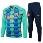 B833# 24-25 Bar green with blue inkjet printing half zipper training tracksuit