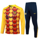 B834# 24-25 Bar yellow with red inkjet printing half zipper training tracksuit
