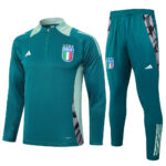 B839# 24-25 Italy dark green half zipper training tracksuit