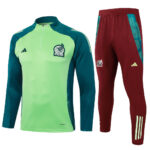 B858# 24-25 Mexico green stripe half zipper training tracksuit