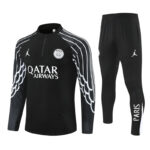 CL version 25-26 PS G Jrdan black with white stripe half zipper sweater tracksuit