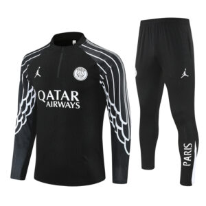 CL version 25-26 PS G Jrdan black with white stripe half zipper sweater tracksuit