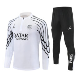 CL version 25-26 PS G Jrdan white with black stripe half zipper sweater tracksuit
