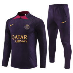 Player version 23-24 PS G purple half zipper sweater tracksuit