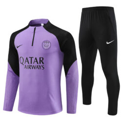 Player version 23-24 PS G purple with black half zipper sweater tracksuit