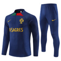 Player version 23-24 Portugal navy blue half zipper sweater tracksuit