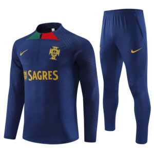 Player version 23-24 Portugal navy blue half zipper sweater tracksuit