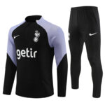 Player version 23-24 Tottenham black with purple half zipper sweater tracksuit