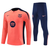 Player version 24-25 Bar orange with navy blue stripe half zipper sweater tracksuit