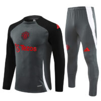 Player version 24-25 Manud dark gray with black round collar training tracksuit Player version 24-25 Manud dark gray with black round collar training tracksuit