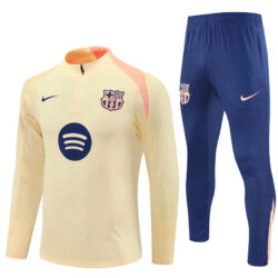 Player version 25-26 Bar beige with pink stripe half zipper sweater tracksuit