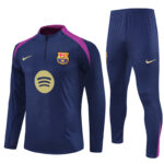 Player version 25-26 Bar navy blue with purple stripe half zipper sweater tracksuit