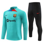 fans version 23-24 Bar lake blue half zipper sweater tracksuit