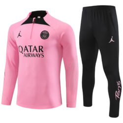 fans version 23-24 PS G Jrdan pink half zipper sweater tracksuit