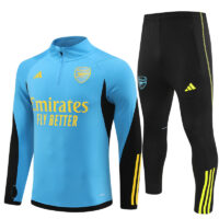 23-24 Arsenal light blue with black half zipper sweater tracksuit