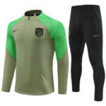 player version 23-24 ATM green stripe half zipper training tracksuit