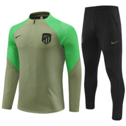 player version 23-24 ATM green stripe half zipper training tracksuit