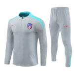player version 24-25 ATM gray with blue half zipper training tracksuit