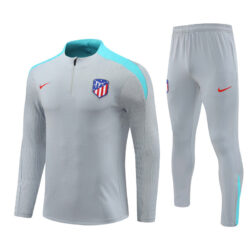 player version 24-25 ATM gray with blue half zipper training tracksuit
