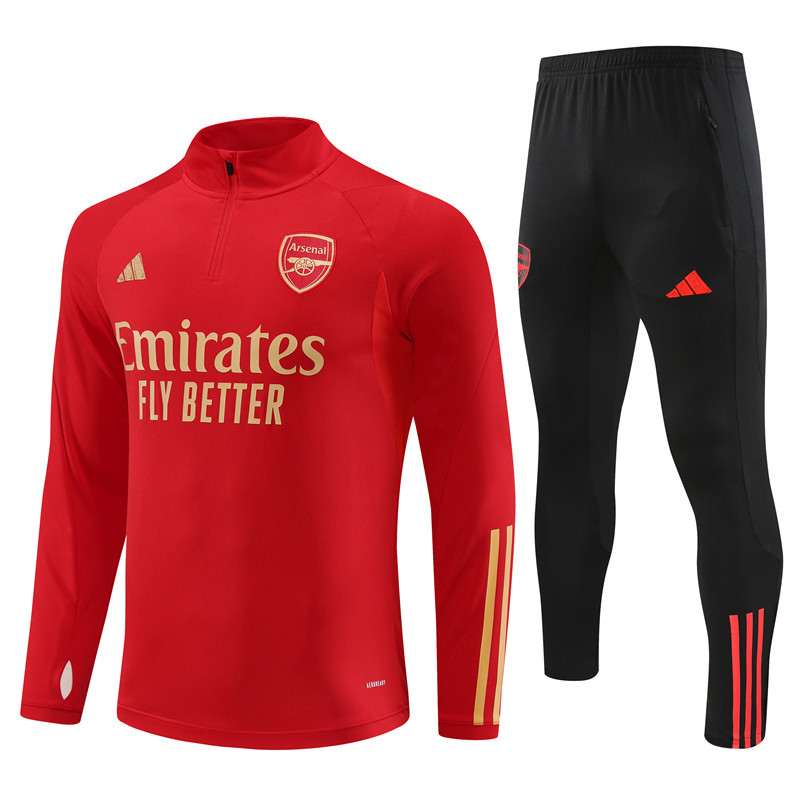23-24 Arsenal red with gold half zipper sweater tracksuit 23-24 Arsenal red with gold half zipper sweater tracksuit