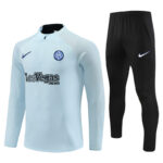 player version 23-24 Inter light blue half zipper sweater tracksuit
