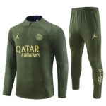 player version 23-24 PS G Jrdan army green half zipper sweater tracksuit