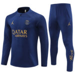 player version 23-24 PS G Jrdan navy blue half zipper training tracksuit