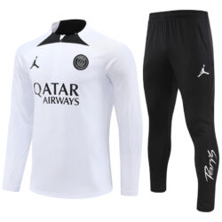 player version 23-24 PS G Jrdan white with black half zipper training tracksuit