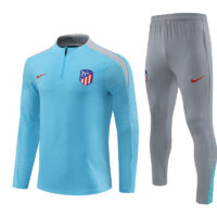 player version 24-25 ATM light blue with gray half zipper training tracksuit