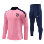 player version 24-25 ATM pink with navy blue half zipper training tracksuit