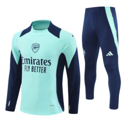 player version 24-25 Arsenal lake blue with navy blue pullover training tracksuit