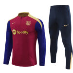 player version 24-25 Bar dark red with blue half zipper training tracksuit