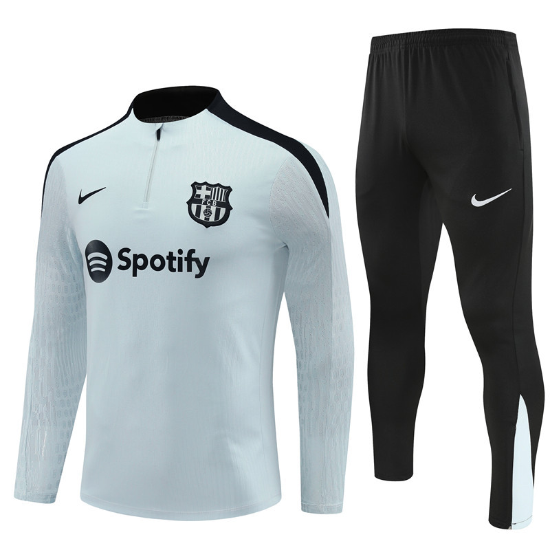 player version 24-25 Bar light gray with black half zipper training tracksuit