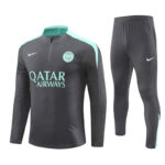 player version 24-25 PS G dark gray with light green half zipper training tracksuit