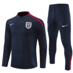 player version 24-25 England navy blue with red half zipper training tracksuit