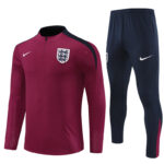 player version 24-25 England red with navy blue half zipper training tracksuit