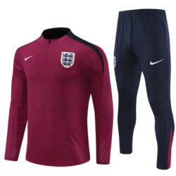 player version 24-25 England red with navy blue half zipper training tracksuit