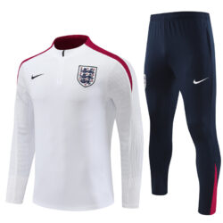 player version 24-25 England white with red half zipper training tracksuit