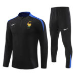 player version 24-25 France black with blue half zipper training tracksuit