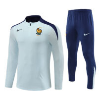 player version 24-25 France light blue with navy blue half zipper training tracksuit