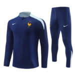 player version 24-25 France navy blue with light blue half zipper training tracksuit