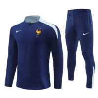 player version 24-25 France navy blue with light blue half zipper training tracksuit
