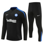 player version 24-25 Inter black with blue half zipper training tracksuit