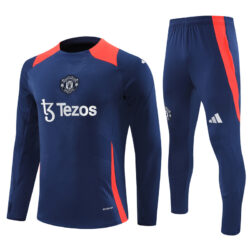 player version 24-25 Manud navy blue with red pullover training tracksuit