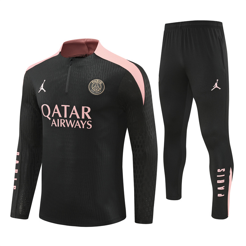 player version 24-25 PS G Jrdan black with pink half zipper training tracksuit player version 24-25 PS G Jrdan black with pink half zipper training tracksuit