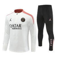 player version 24-25 PS G Jrdan white with pink half zipper training tracksuit