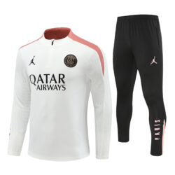 player version 24-25 PS G Jrdan white with pink half zipper training tracksuit