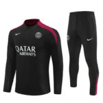 player version 24-25 PS G black with red stripe half zipper training tracksuit