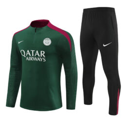 player version 24-25 PS G green with red half zipper training tracksuit