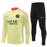 player version 24-25 PS G light yellow with pink half zipper training tracksuit
